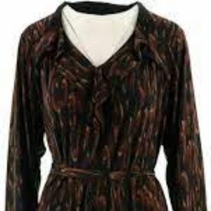 NWT KELLY CLINTON NEUTRAL COMBO‎ RUFFLE DRESS MEDIUM